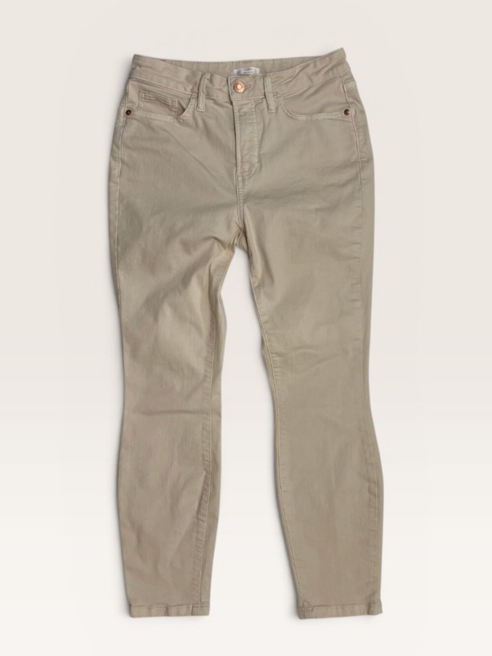 LC Lauren Conrad Jeans Womens 6 Beige High Rise Skinny Ankle Stretch Khaki